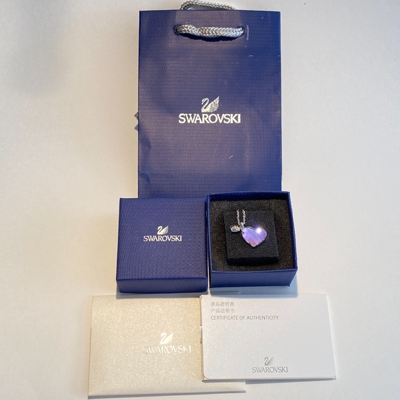 Swarovski Violet Heart Pendant Necklace - Picture 3 of 3